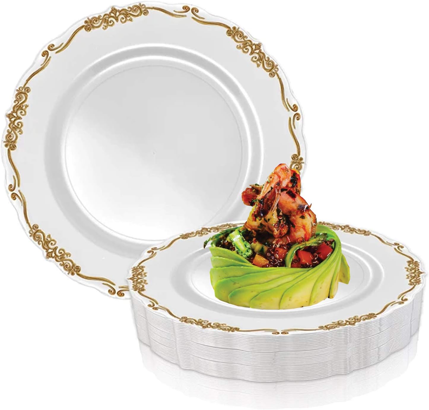 Elegant Disposable Plastic Dinner Plates 120