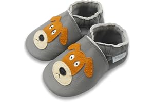 Basrakids Baby Shoes Leather Moccasins Baby Girls Boys Slippers-Soft Sole Non-Skid Lightweight Infant Toddler First Walking Shoes
