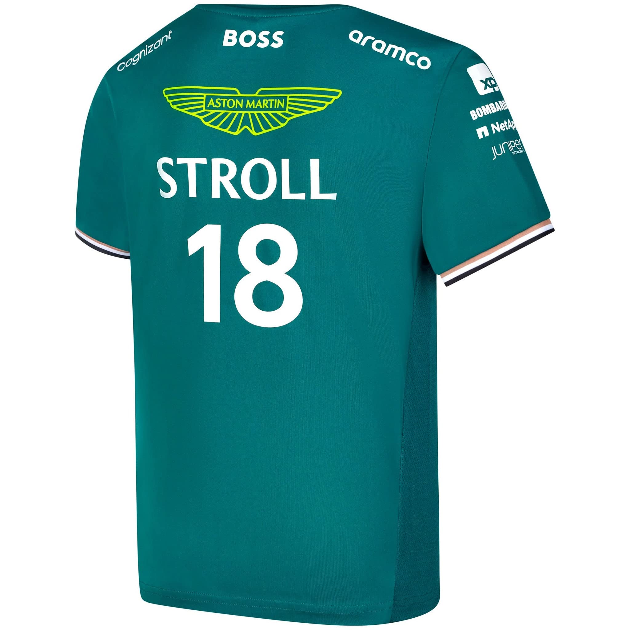 AMF1 2023 Official Kids Lance Stroll T-Shirt, Small Green