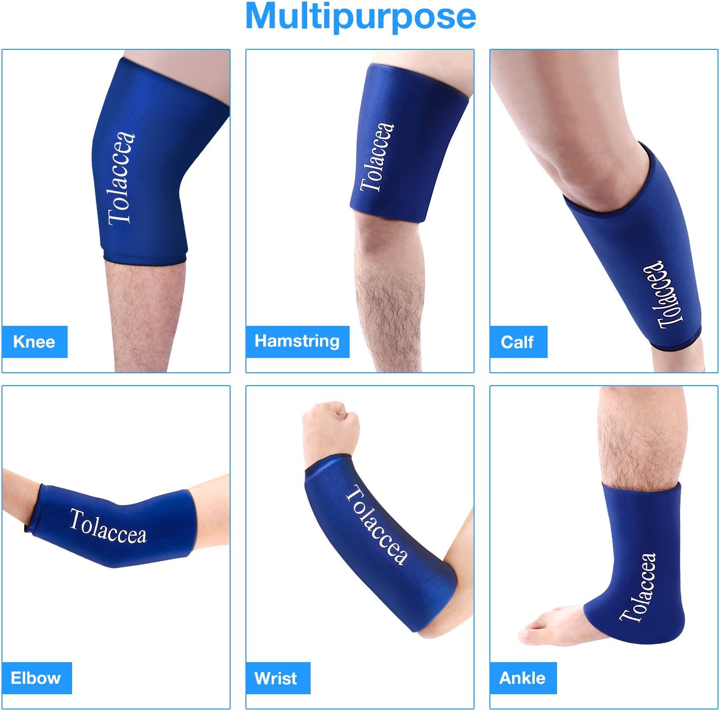 Tolaccea Hot & Cold Therapy Flexible Ice Packs Cold Therapy Compression Sleeve Reusable Gel Pack for Injury Cold Wrap for Knee Calf Ankle Elbow: Sports & Outdoors