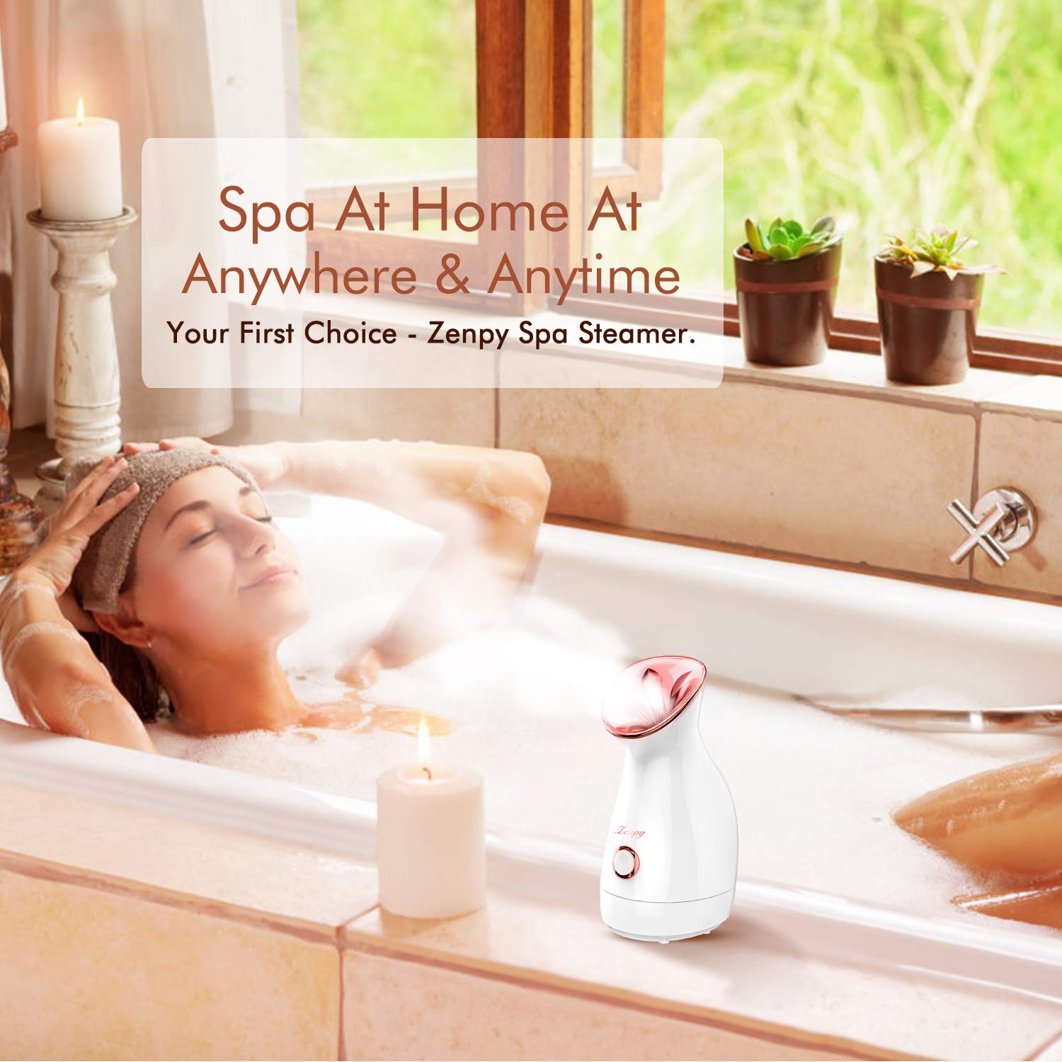 Facial Steamer Nano Ionic Hot Mist Face Steamer Home Sauna SPA Face Humidifier Atomizer for Women Men Moisturizing Unclogs Pores Spa Quality: Beauty