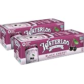 Waterloo Sparkling Water, Black Cherry Naturally Flavored, Pack of 24, 12 Fl Oz Cans | Zero Calories | Zero Sugar or Artificial Sweeteners | Zero Sodium