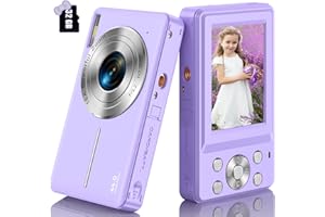 AKJJHFUE Digital Camera, Kids Camera FHD 1080P 44MP Compact Digital Camera with 32GB SD Card Small Vlogging Camera 16X Digital Zoom, Mini Point and Shoot Camera Gift for Kids Boys Girls Teens Students