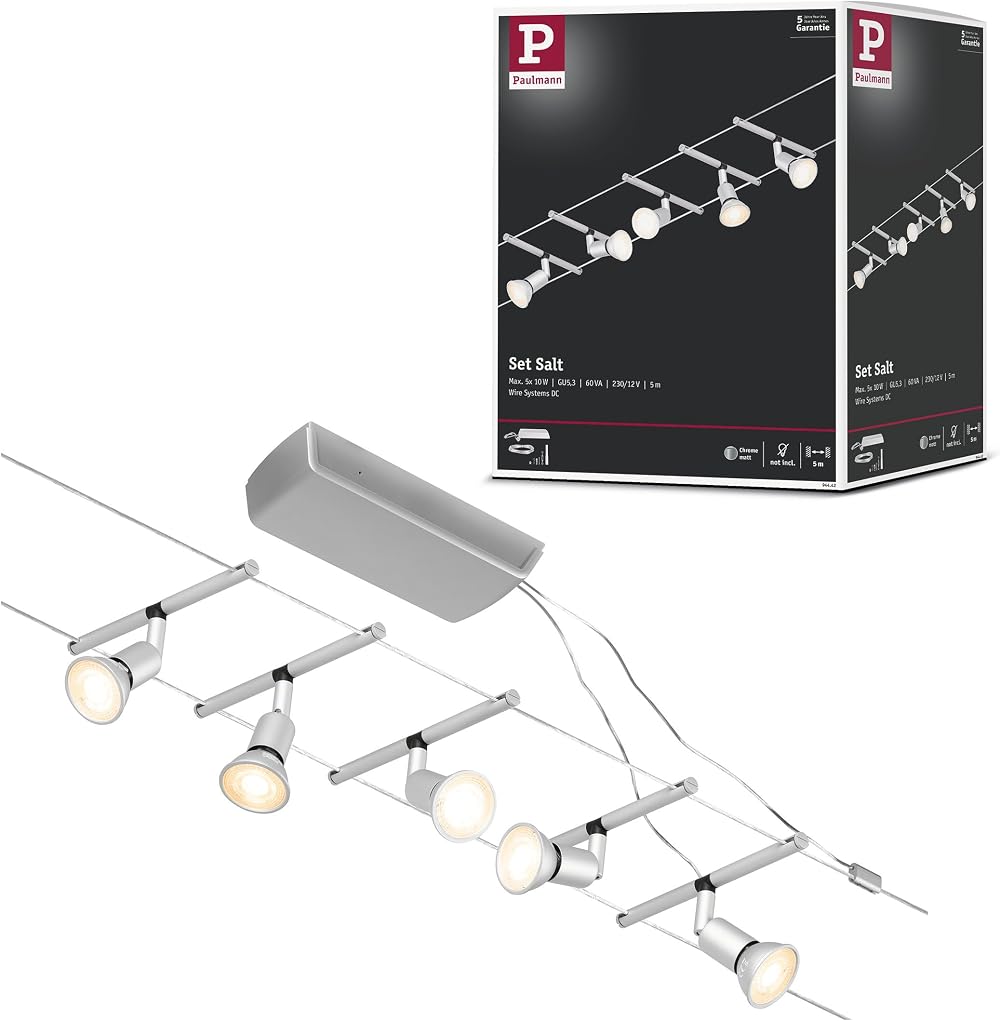Paulmann CorDuo Lighting Set Salt DC 5 x 10W Extendable Wire System