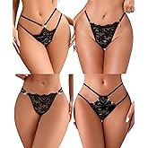 MysSweet G-String Thongs for Women Sexy Lace Cheeky Panties Underwear Strap T-back Tangas Low Rise Lingerie Briefs