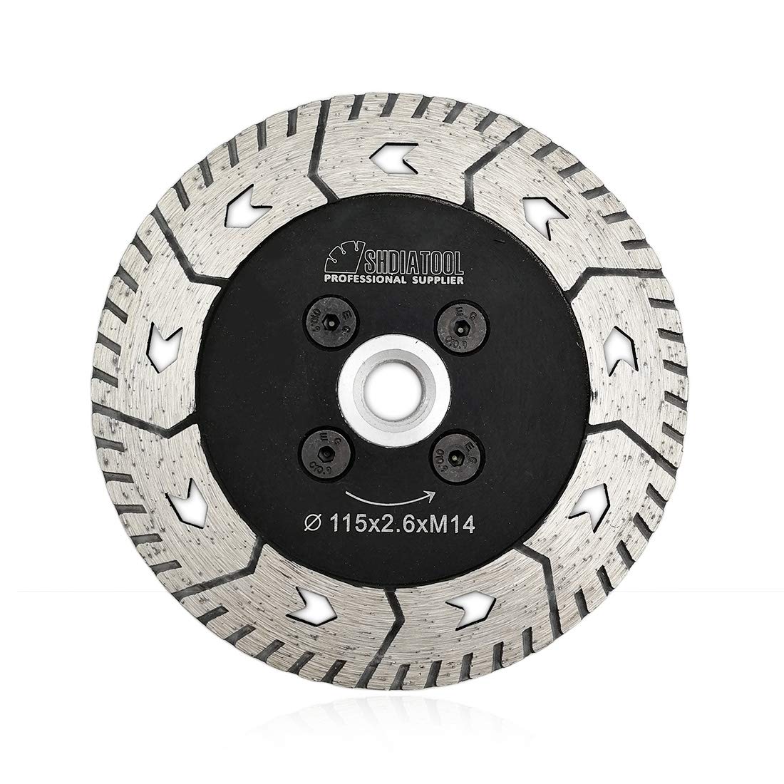 SHDIATOOL Diamond Cutting Grinding Disc 4.5 Inch / 115mm Dual Blade Saw Blade for Granite Marble Concrete
