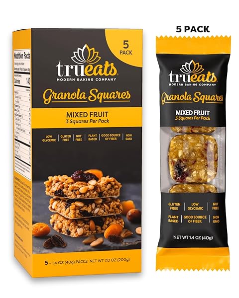TRUEATS CHEWY GRANOLA SQUARES – MIXED FRUIT –...