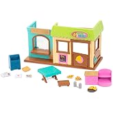 Li'l Woodzeez Post 'n Pizza Shop Dollhouse Playset, 18 Pieces, Playsets | 2-in-1 post office and pizza place with 18 pieces, including table, bench, mailbox, pizza accessories and more, 3+ Years