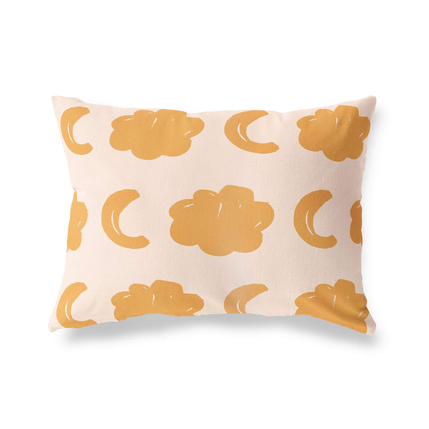 BonaMaison Decorative Cushion Cover, Orange-Off White Throw Pillow Covers, Home Decorative Pillowcases for Livingroom, Sofa, Bedroom, Size: 45X60 Cm - Designed and Manufactured in Turkey