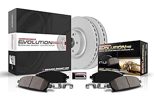 Power Stop CRK1043 Front Coated Brake Rotors and Ceramic Brake Pads Brake Kit For 2003-2012 Honda Accord | 2013-2021 Civic | 2002-2004 CR-V | 2003-2011 Element [Application Specific]