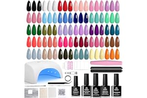 BEETLES GEL POLISH Beetles Gel Nail Polish Kit with U V Light -54 Pcs Gel Nail Kit Four Seasons Glow 32 Colors Set with Base Matte & Glossy Top Coat Soak Off Home Salon DIY Manicure Christmas Gifts for Women Teen Girls