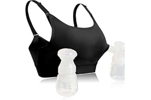 ENSDOAR Hands Free Pumping Bra Hands-Free Breast Pump Bra Nursing Bras for Pumping Adjustable Breast-Pumps Holding and Nursing Bra,Black,XX-Large