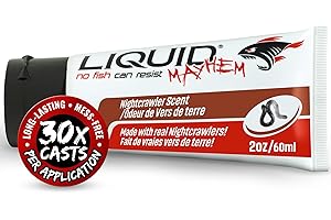 Liquid Mayhem Nightcrawler Fish Attractant Gel 60 ml / 2 oz · 60 Uses – Real Nightcrawler Bait & Aminos | UV-Enhanced Long-La