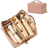 Omeily Travel Makeup Bag Toiletry Bag for Women Large Cosmetic Travel Bag Makeup Storage Box Skincare Organizer Vanity Organizer Bag Multi-Function Makeup Organizer with Compartments Travel essentials