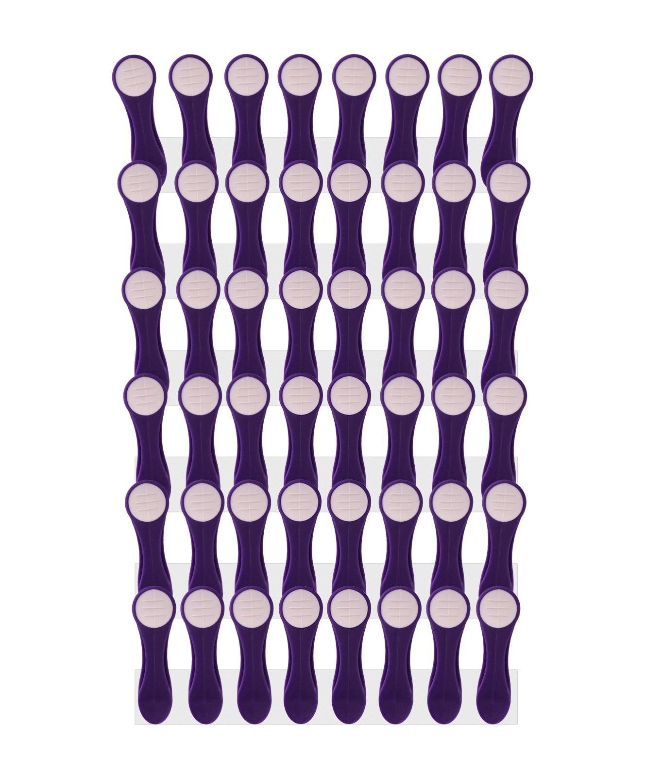 48 Clothes Pegs with Stainless Steel Compression Springs and Soft Touch Lilac White