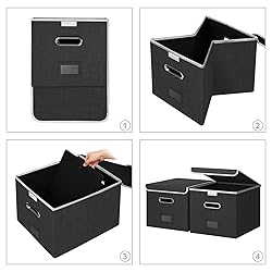 Forlogic File Box Organizer with lid, Collapsible