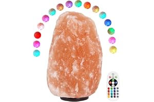pursalt Himalayan Salt Lamp - 9-11 Inch 11-15 lbs, Natural Pink Large Salt Rock Lamp with Remote Control, 16 Color-Changing LED, USB-Powered Night Light for Home, Office, Bedroom, Yoga Decor