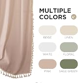 Joydeco Dusty Pink Boho Curtains 96 Inches Long 2 Panels Rod Pocket view 8
