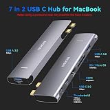 MOKiN USB C Adapter 7 in 2 MacBook USB Multiport 4K HDMI USB 3.0 SD TF PD 100W view 2