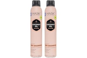 HASK Coconut Nourishing Dry Shampoo Kits for all hair types, aluminum free, no sulfates, parabens, phthalates, gluten or artificial colors (6.5oz-Qty2)