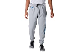 FOCO NFL Men's Officially Licensed Heathered Gray Primary Logo Wordmark Team Stripe Football Sweatpants Joggers Pants