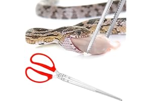 Filhome 15 Inch Snake Reptile Feeding Tongs, Extra Long Anti-Skid Feeding Tongs, Easy-Grip Stainless Steel Tweezers for Terrarium Axolotl Bearded Dragon Corn Ball Python