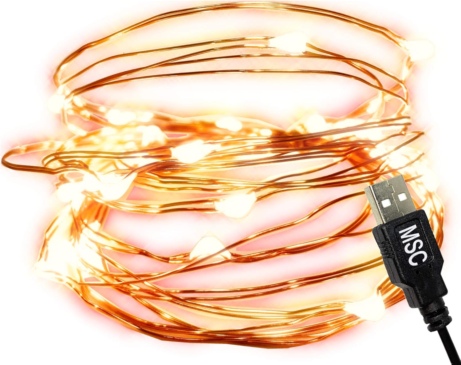 MSC 10ft / 3M * 30 LED's USB Powered LED Warm White Coloured String Fairy Lights On Copper Cable, Ideal for Christmas Xmas