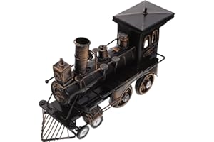 GANAZONO Locomotive Model Ornament Vintage Train Figurine Decorative Desktop Decor for Home Office Photography Prop 9.05X3.54