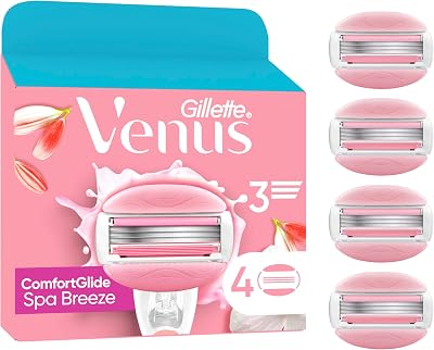 Gillette Venus ComfortGlide Spa Breeze Razor Blade Refills 4-Pack 3 Blades