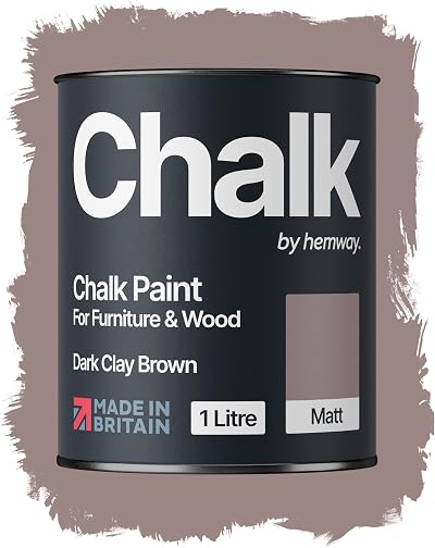 Hemway Chalk Paint Dark Clay Brown 1L Matt Finish Furniture & Walls