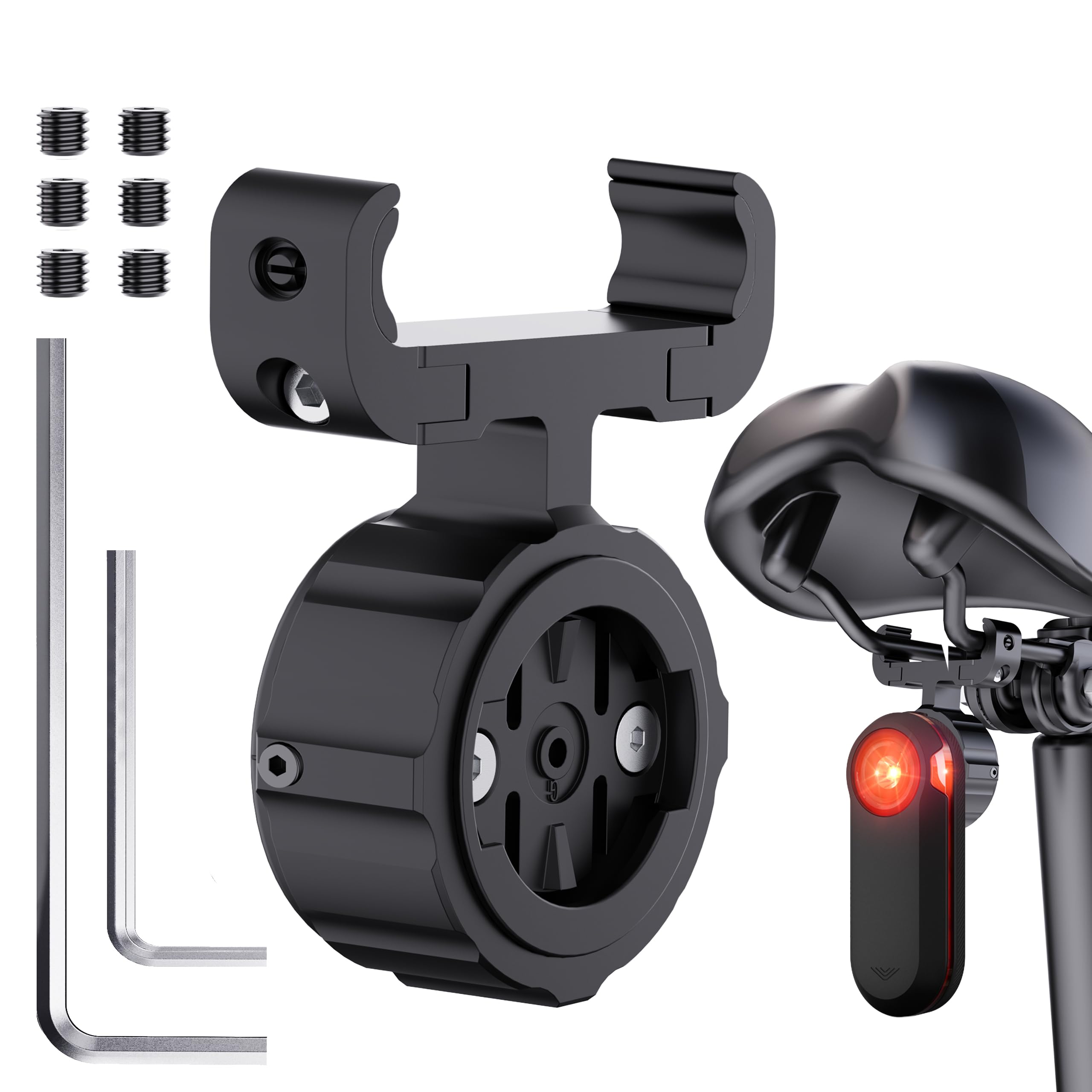 Photo 1 of Seat Rail Mount Compatible with Garmin Varia & Airtag Bike Mount, Waterproof Anti-Theft Bicycle GPS Tracker Bike Airtag Holder, for Garmin Varia Tail Light RTL510/RTL515/RVR315 Rearview Mount