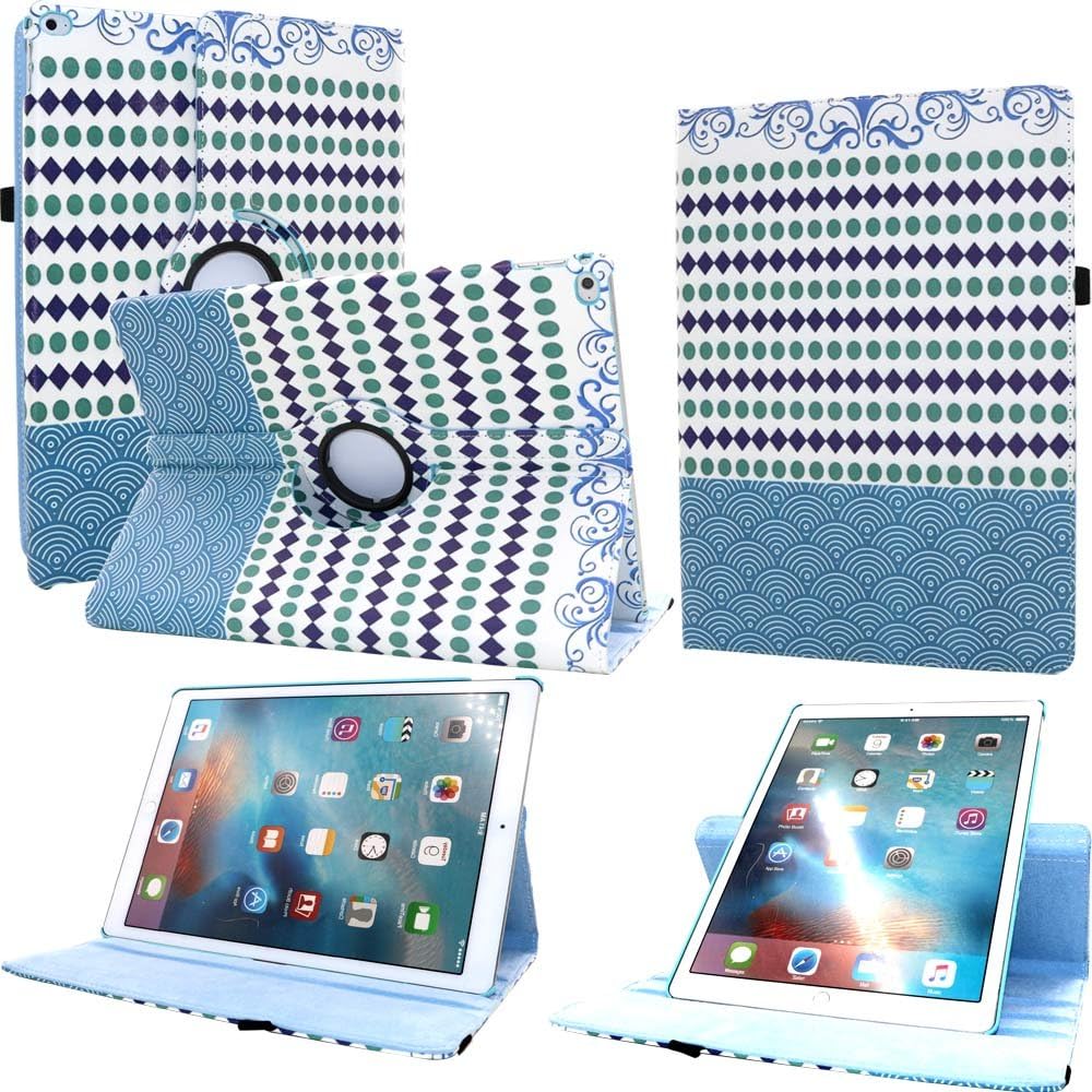 FIII iPad Pro 12.9 Case - Shockproof Unique 360 Rotating Leather Stand Smart Cover Case with Stylus Pencil Holder and Auto Sleep Wake For Apple Tablet 12.9 Inch iPad Pro (Stylish Fashion Hybrid)