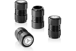 SDSHSM Tire Valve Stem Cap Cover for Mercedes-Benz CLA CLS AMG GLC GLE GLS Accessories Belt O-Ring Seal Corrosion Resistant Tire Valve Stem Air Cap 4 Pack Black