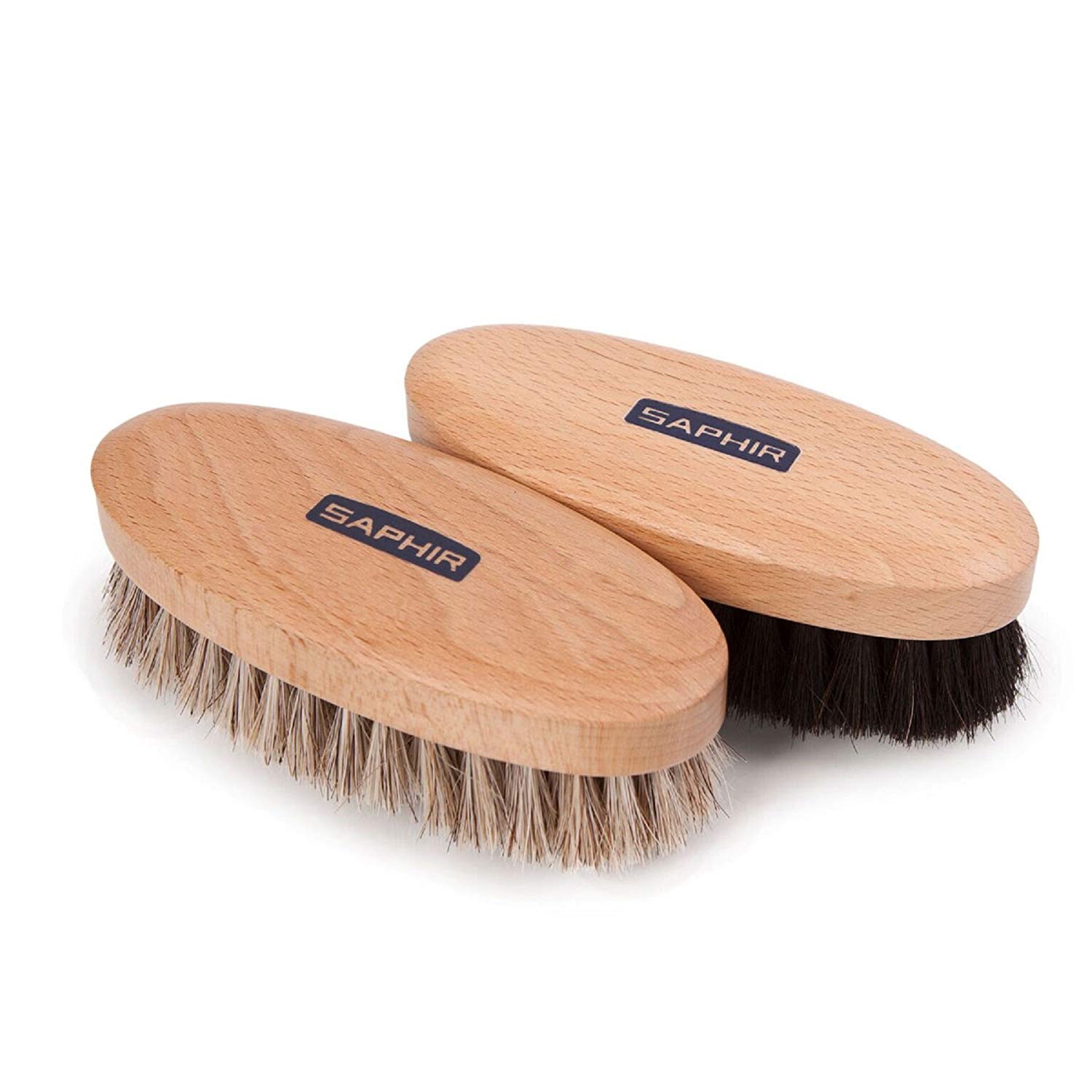 SAPHIR Oval Brushes set - Black and Natural