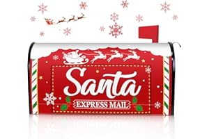 Blosssound Christmas Santa Magnetic Mailbox Cover Xmas Red Post Letter Mailbox Covers Decor Christmas Santa Claus Post Box Standard Size 21 X18 Inch Garden Yard Outdoor Decoration