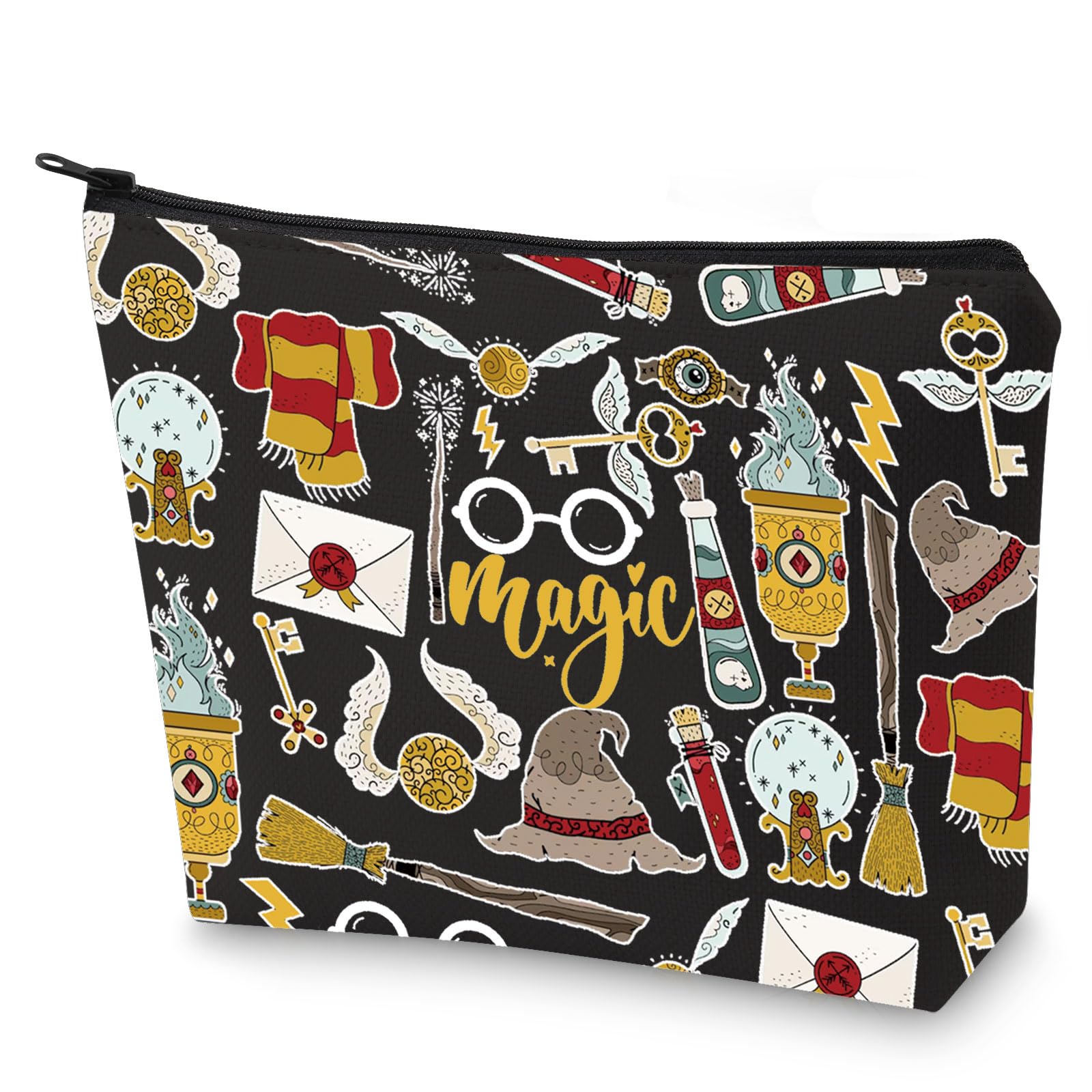 WZMPA Magic Cosmetic Makeup Bag, Movie-Inspired Wizard Zipper Pouch Canvas Bag for Series Fans, Magic BL, Fit — image 1