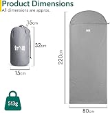 Trail Outdoor Leisure Fleece Sleeping Bag Liner 220x80 Hood Envelope view 7