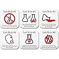 Funny Science Coaster Set - Lab Rules - 6 Piece Set - Neoprene - Neurons Not Included