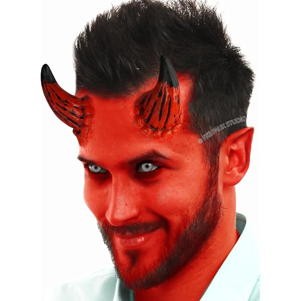 Prótesis De Cuernos De Diablo De Látex Realista – Incluye Adhesivo – Un Tamaño – Disfraz Y Cosplay De Halloween