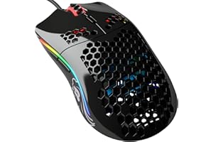 Glorious Model O- (Minus) Compact Wired Gaming Mouse - 58g Superlight Honeycomb Design, RGB, Pixart 3360 Sensor, Ambidextrous, Omron Switches - Glossy Black