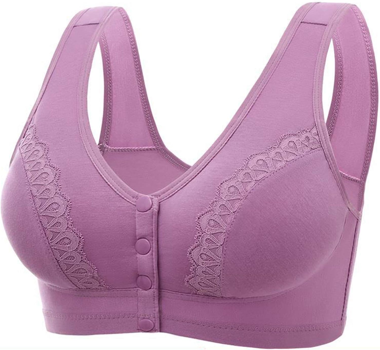 Hanxiao SkinFriendly Cotton Front Button Bra Women's, Wireless