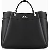 Armani Exchange Women's Wave Shopping Large Bag, Black, One Size