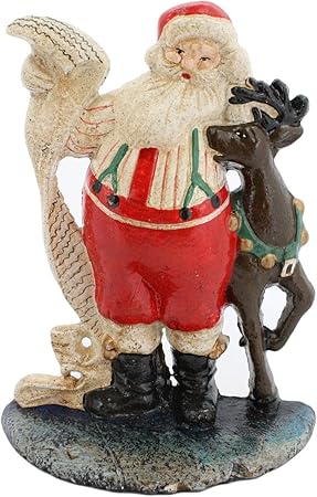 Antiche Immagini Di Babbo Natale.Fermaporta A Forma Di Babbo Natale In Stile Antico In Ghisa Rudolph Renna Di Natale Statua Amazon It Casa E Cucina