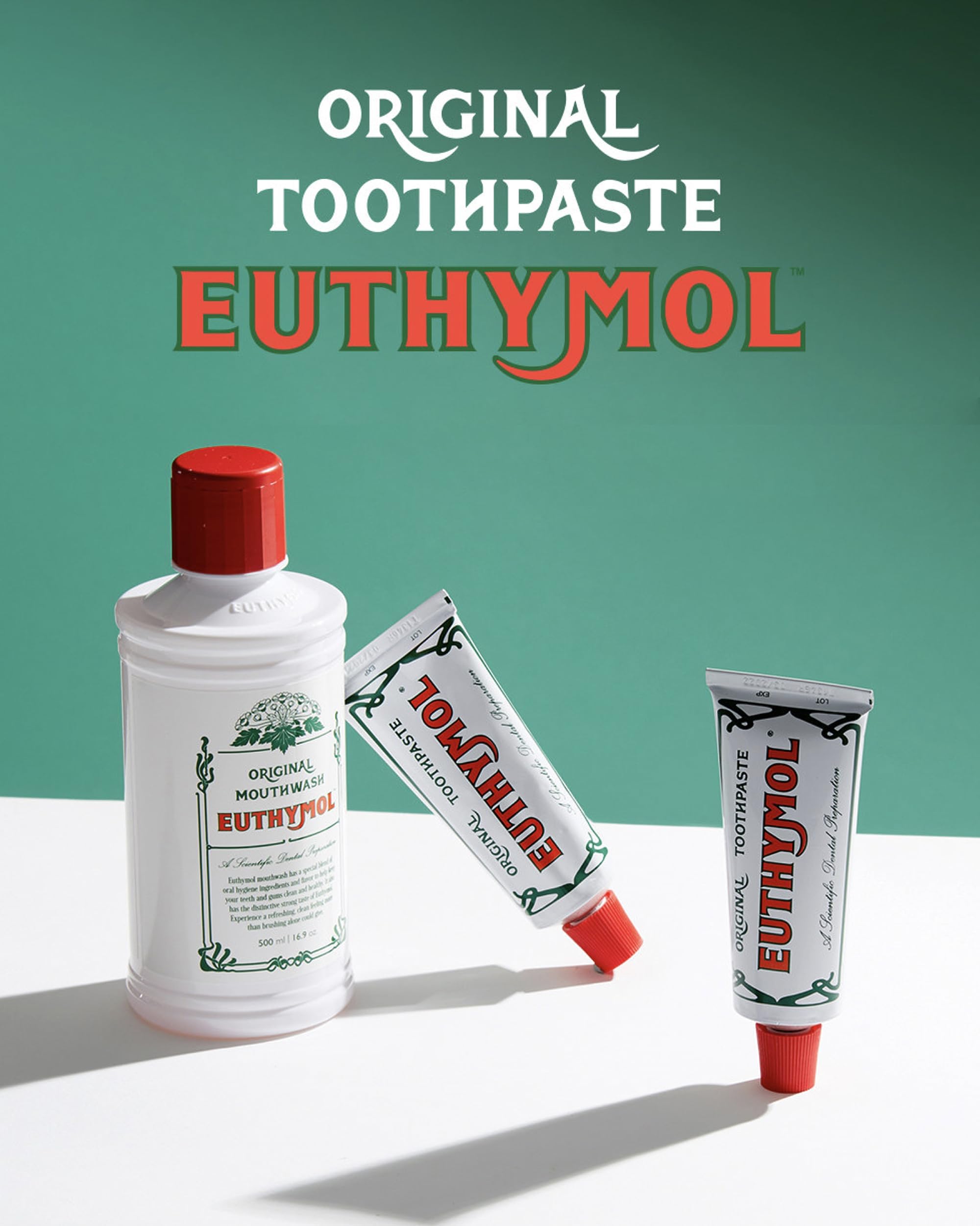 EUTHYMOL Original Pink Toothpaste (3.7fl oz/Pack of 1) - Fluoride-Free Toothpaste for Sensitive Teeth & Gum. Bad Breath, Cavity Prevention, 12-Hour Long Lasting Freshness with Wintergreen