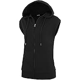 GIVON Women's Lightweight Hooded Vest Sleeveless 1/4 Zip Pullover Casual Hoodie Sweatshirt with Pockets