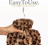 Qomfor Hot Water Bottle 2L Brown Leopard with Fleece Cover & Pompoms view 4