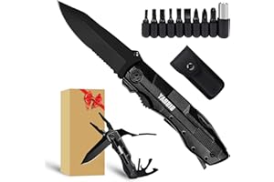 YANZIE Gift for Dad/Men/Kids, Multitool Pocket Knife with Switch Blades, Can Opener, Wire Cutter, Plier Screwdrivers, Fishing Knife for Camping Hunting