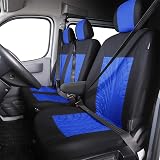 TOYOUN Van Seat Covers Universal Fit 2+1 Blue Polyester Foam Front Seat view 5