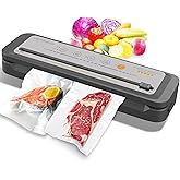 MEGAWISE 2025 Powerful Vacuum Sealer Machine | Compact Design | One-Touch Automatic | Seal in 10-20 Seconds | Dry, Moist, Wet, and Cold Modes | With 10 Vacuum Bags & Built-in Cutter