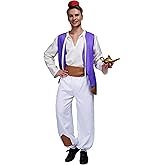 Maxim Party Supplies Men's Arabian Moroccan Fez Costume for Adults Includes Hat, Shirt, Vest, Belt, Pants